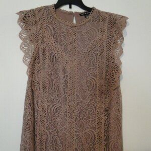 MEDIUM CABLE & GAUGE LACY WOMENS TOP, ROSE GOLD WITH LINING